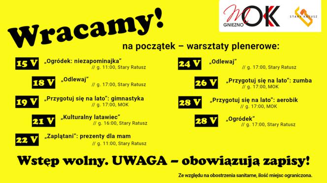Miejski Ośrodek Kultury i Stary Ratusz w Gnieźnie czekają na chętnych 