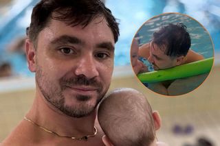 Syn Daniela Martyniuka to jego kopia! Rodzinne zdjęcia z basenu rozczuliły internautów [GALERIA]