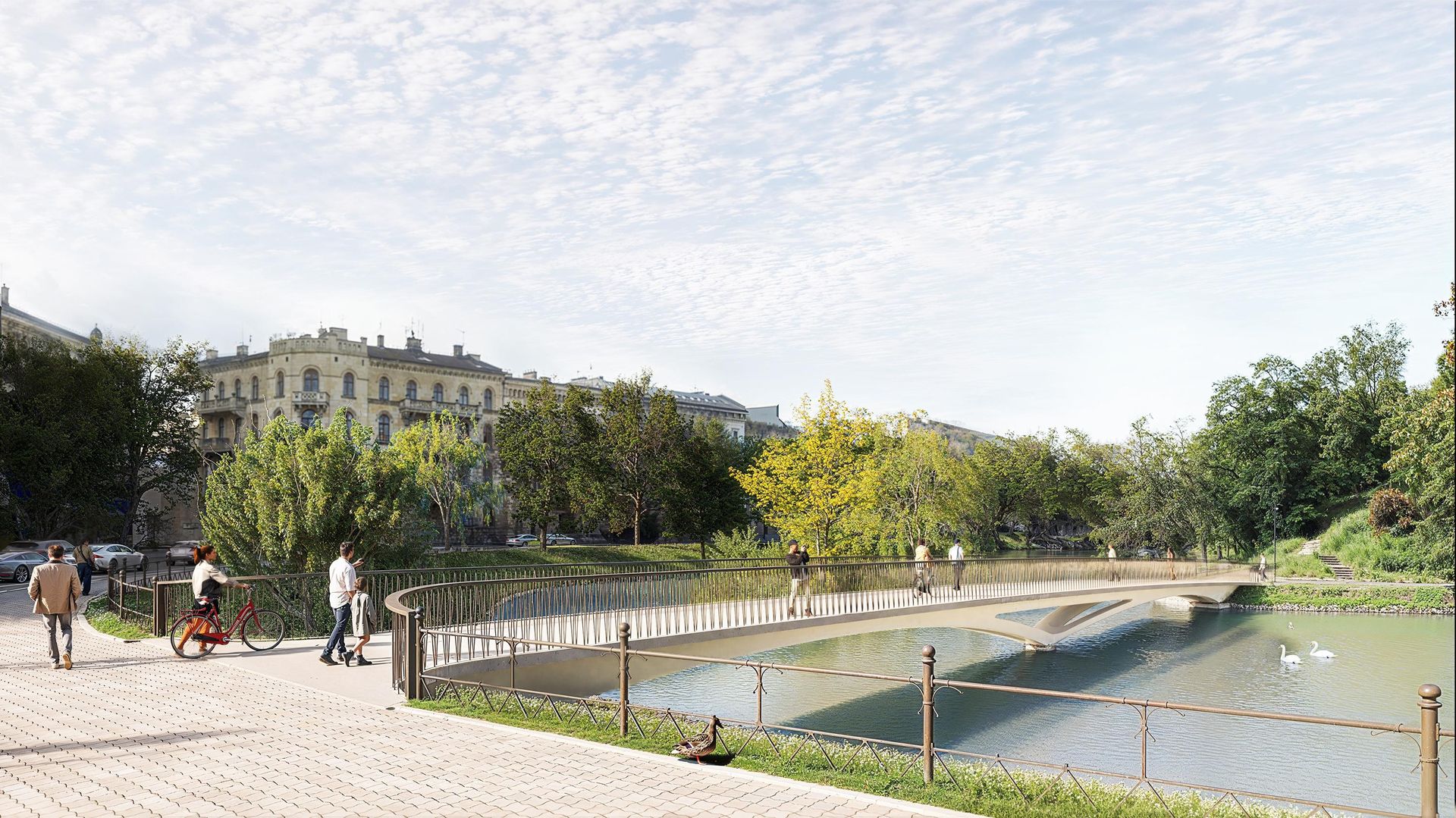 Wizualizacje Kładki Łąbędziej we Wrocławiu