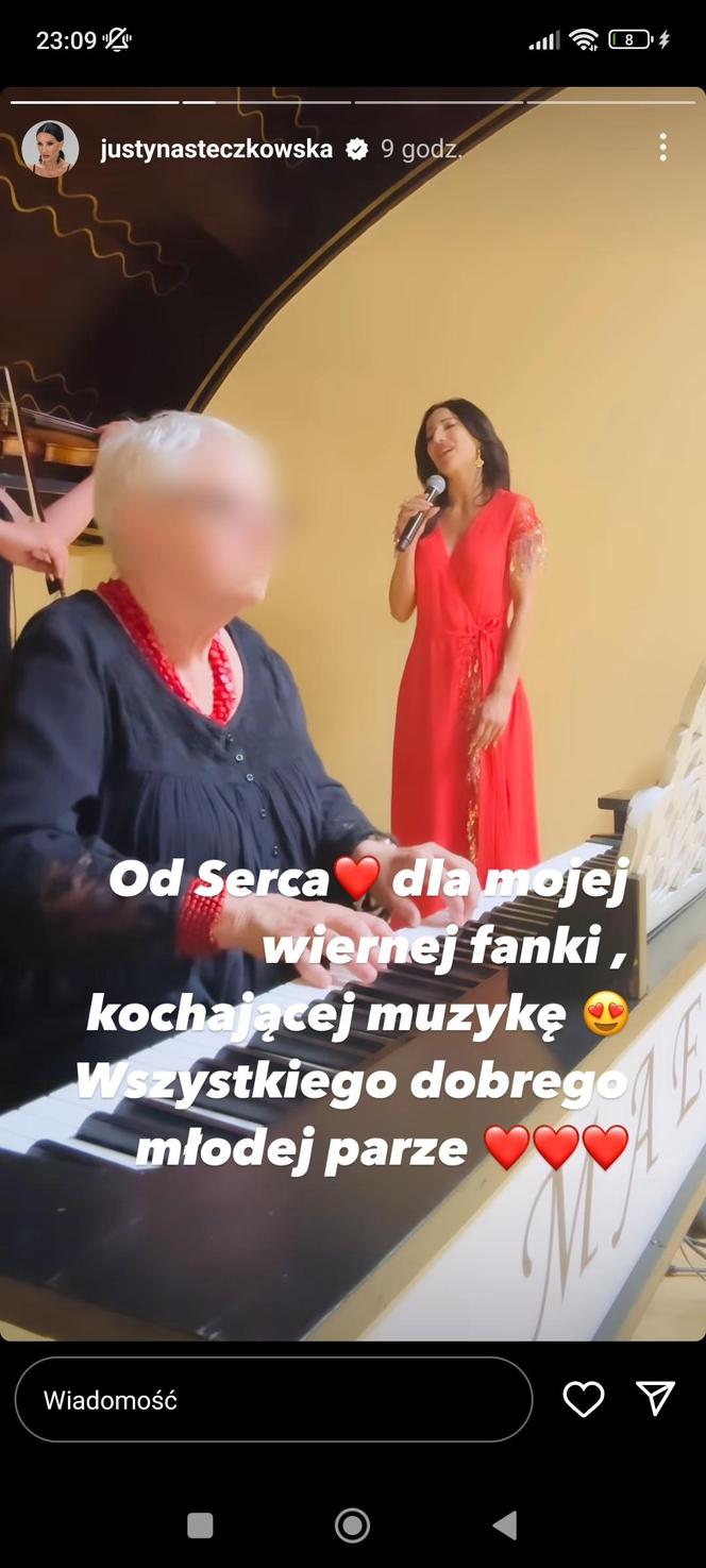 Justyna Steczkowska zaśpiewała na ślubie fanki