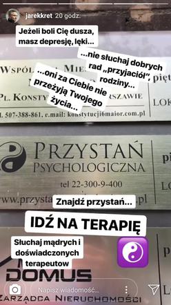 Jarosław Kret korzysta z pomocy psychologa