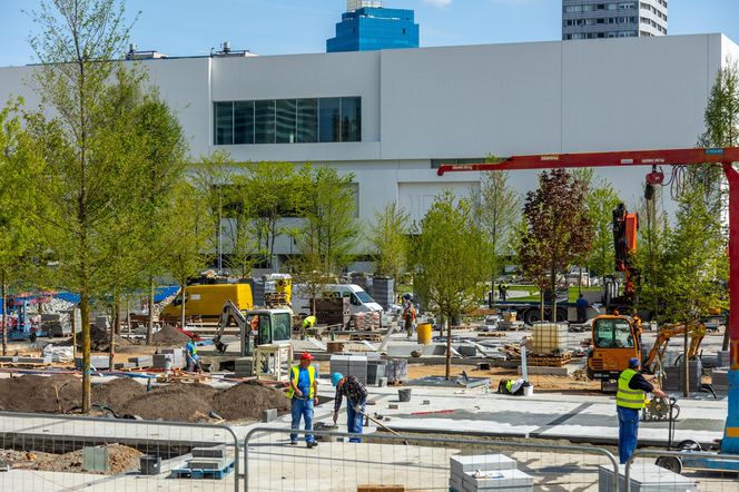 Plac Centralny w Warszawie pod koniec budowy