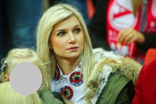 Agata Błaszczykowska na meczu eliminacji Mistrzostw Świata w piłce nożnej. Mecz Polska Czarnogóra