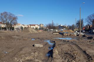 Budowa ronda na skrzyżowaniu Szybowników z Wolińską w Lesznie