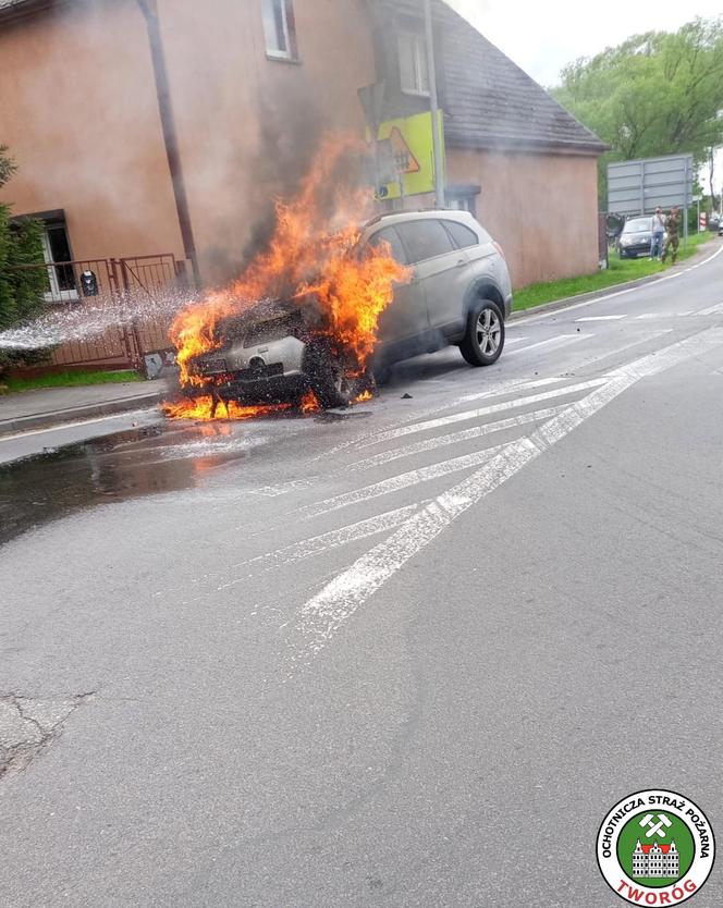 Pożar samochodu osobowego w Tworogu