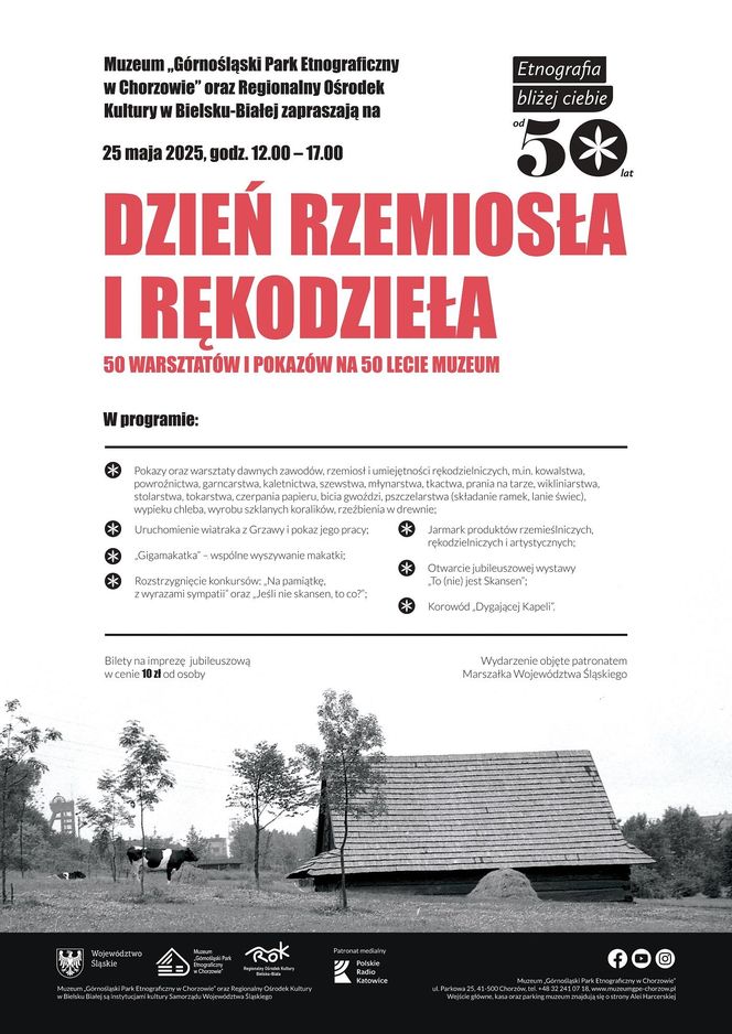 Chorzowski skansen obchodzi 50-lecie i zaprasza na Dzień Rzemiosła i Rękodzieła. W programie okrągłe 50 atrakcji