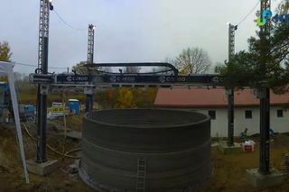 Tak powstawał drukowany z betonu zbiornik na wodę pitną w Barczewku