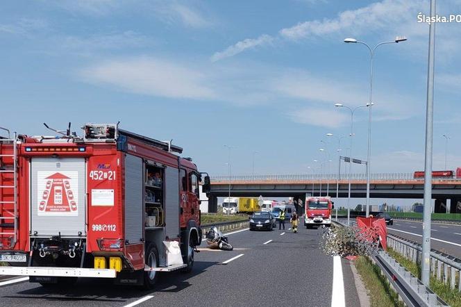 Tragiczny wypadek na A1 w Gliwicach. Zginął motocyklista