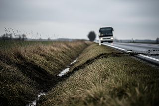 Autobus z pasażerami w rowie. Czy kierowca mógł uniknąć tragedii?