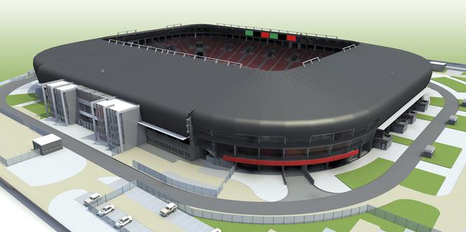Stadion Miejski GKS Tychy. Autorem projektu jest PERBO-PROJEKT