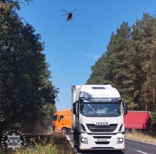 Wypadek na DK11 w powiecie tarnogórskim. Na miejscu lądował LPR