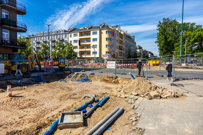 Tramwaj na Rakowieckiej w budowie