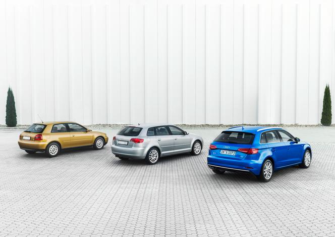 trzy generacje Audi A3