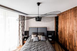 Designerski żyrandol w nowoczesnej sypialni