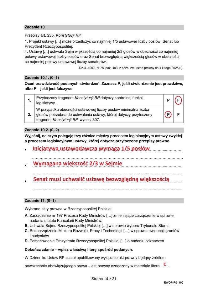 Matura 2025 WOS rozszerzony: odpowiedzi do wszystkich zadań z arkusza CKE - Formuła 2015 [13.05.2025]