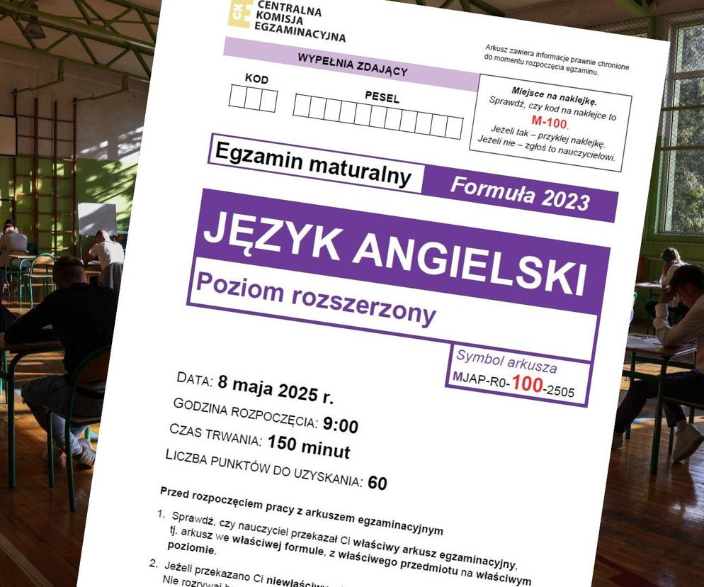 Matura: angielski 2025 ROZSZERZONY. Mamy odpowiedzi i arkusze CKE online w internecie. Nowa, stara formuła RELACJA NA ŻYWO 8.05.2025