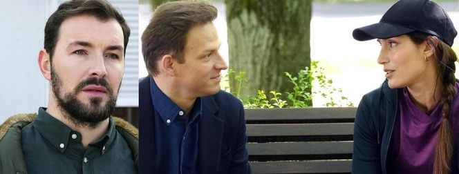 Barwy szczęścia, odcinek 3248. Marcin Kodur (Oskar Stoczyński), Łukasz (Michał Rolnicki) z Celina (Orina Krajewska)