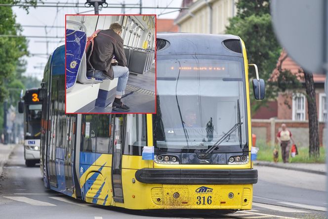 Oddał mocz w toruńskim tramwaju. Wszystko się nagrało