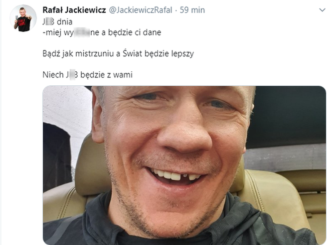 Rafał Jackiewicz stracił zęba