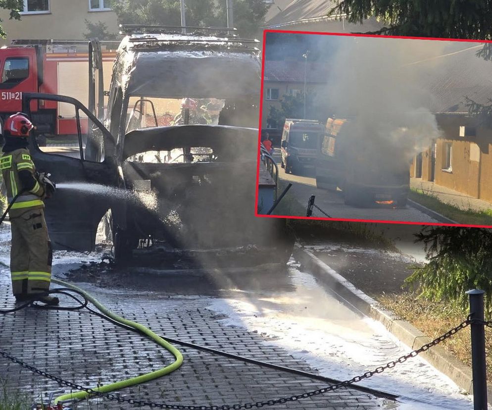 Eksplozje i słup dymu nad Niskiem. Przed SOR-em spłonęła karetka! 