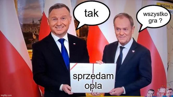 Andrzej Duda i Donald Tusk. USA. MEMY
