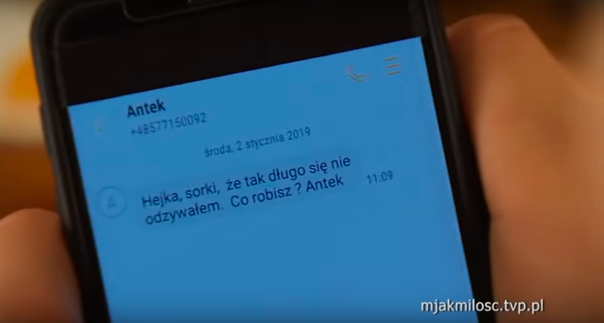 M jak miłość, odc. 1442. Basia (Maja Wudkiewicz) pisze z pedofilem