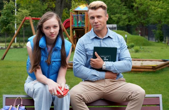 Barwy szczęścia odc. 2728. Patryk (Konrad Skolimowski), Ewelinka (Amelia Listwon)	