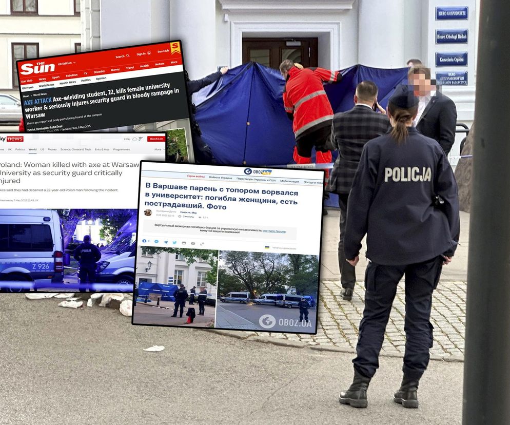 Atak siekierą na Uniwersytecie Warszawskim. Tak zareagowały światowe media. Masakra