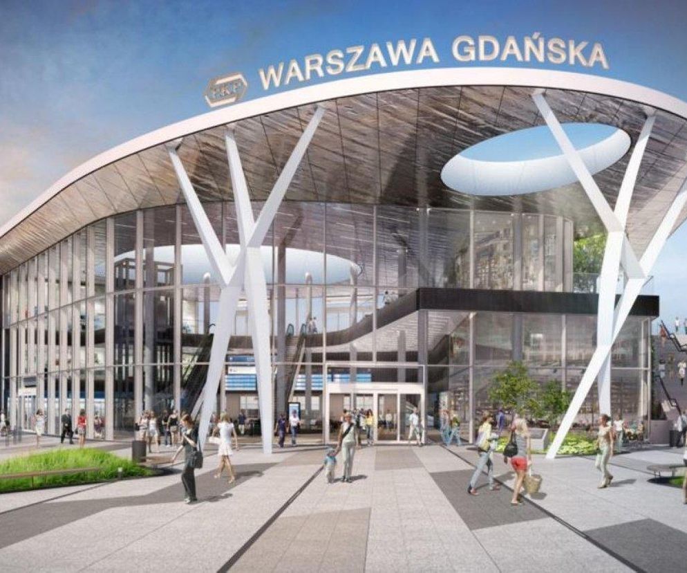 Wizualizacje nowego dworca Warszawa Gdańska, połączonego z centrum biznesowym