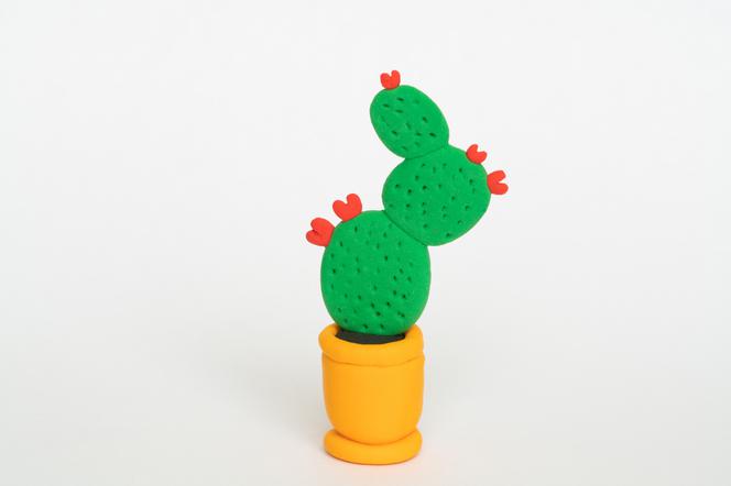 Figurki z plasteliny - kaktus