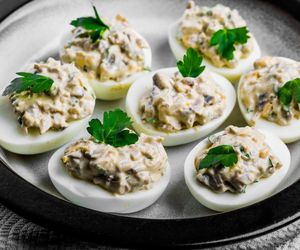 Jaja faszerowane pieczarkami: hit za grosze