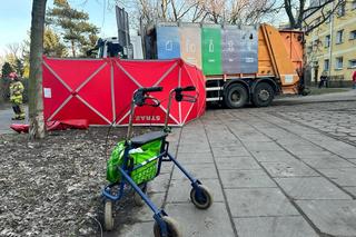 Emerytka zmiażdżona przez śmieciarkę w Warszawie. Na ulicy została plama krwi