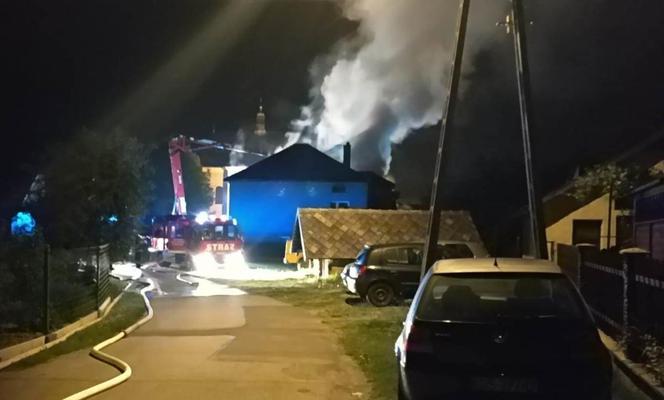 Pożar domu i stodoły w Bielanach