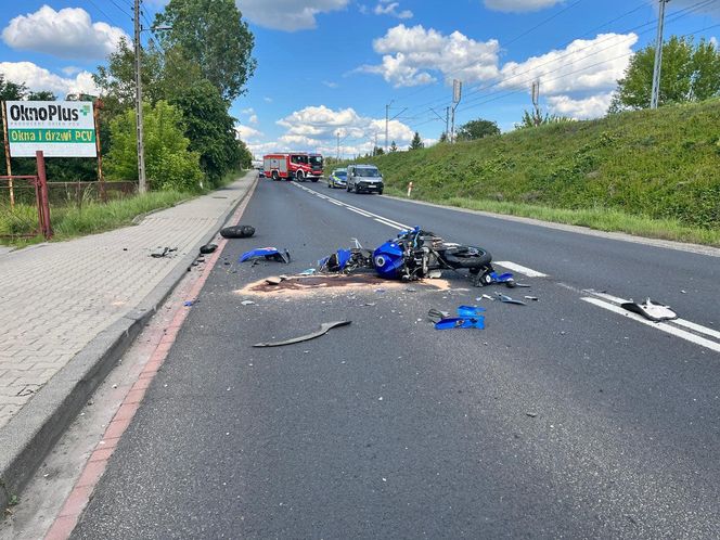 Śmiertelny wypadek na DK46 w Blachowni. Nie żyje motocyklista