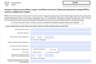 Rejestracja uchodźców z Ukrainy