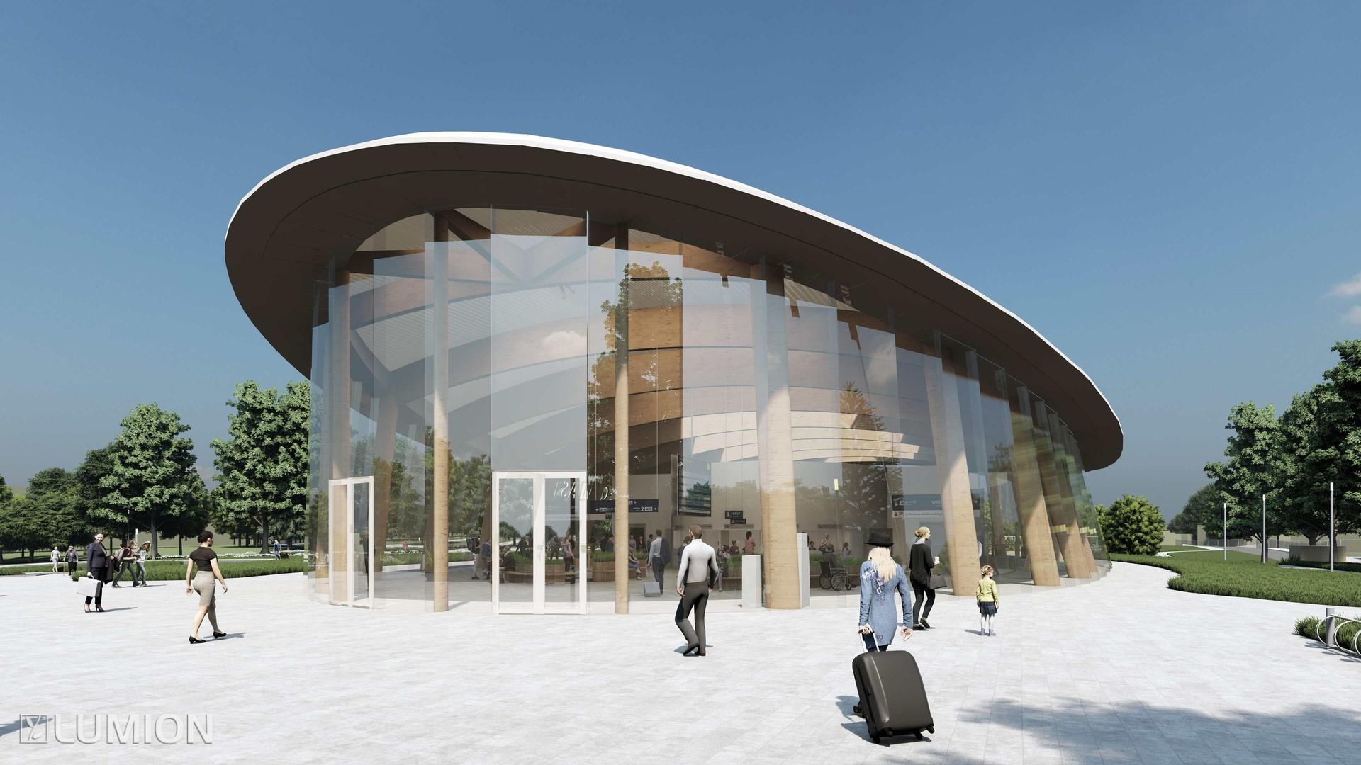 Koncepcja dworca kolejowego w Zgorzelcu. 