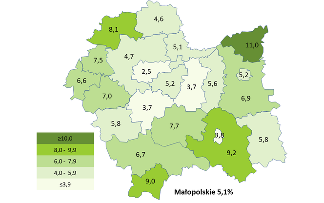 Bezrobocie w Małopolsce, czerwiec 2020