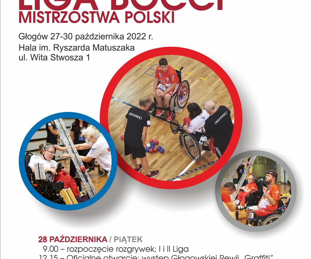 Plakat Mistrzostw Polski Bocci w Głogowie