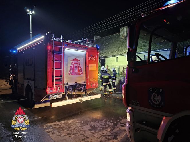 Tragiczny finał pożaru w Głuchowie pod Toruniem. Kobieta nie żyje