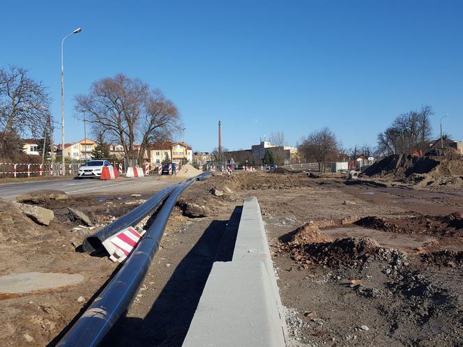 Budowa ronda na skrzyżowaniu Szybowników z Wolińską w Lesznie