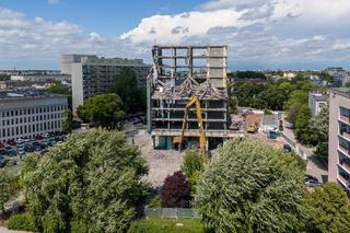 Rozbiórka wieżowca Gazowni Łódzkiej pzry ul. Uniwersyteckiej w Łodzi