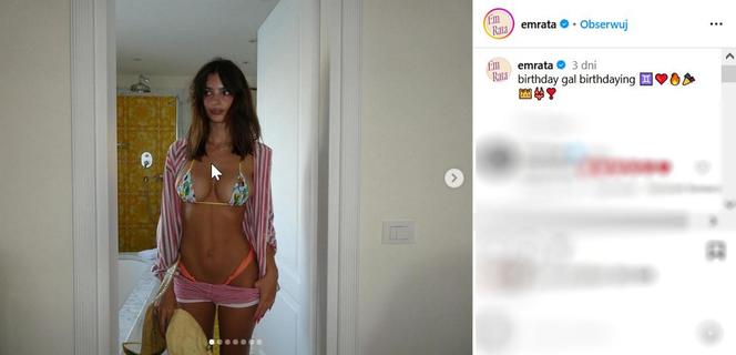 Szokujące zdjęcia Emily Ratajkowski. Polka pozuje w łazience ze spuszczonymi spodenkami. Tak świętuje urodziny