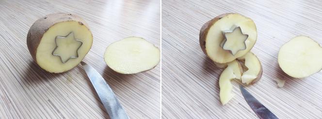 KROK I - Wykonywanie stempli z ziemniaka