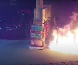 Wrocław. Rozlał benzynę na stacji i ją podpalił. 49-latek w rękach policji [ZDJĘCIA]