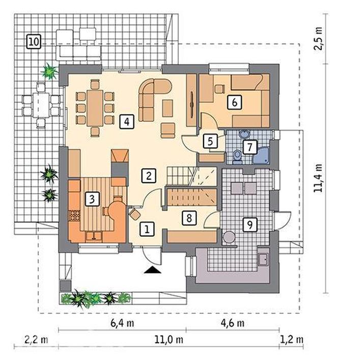 Projekt domu Bez tajemnic z katalogu Muratora - plan parteru