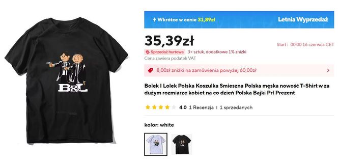 Bolek i Lolek jak bohaterowie "Pulp Fiction" Tarantino. Chińczycy zwietrzyli biznes?