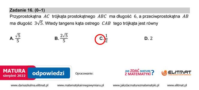 Matura 2022: matematyka, poprawka. Arkusz PDF