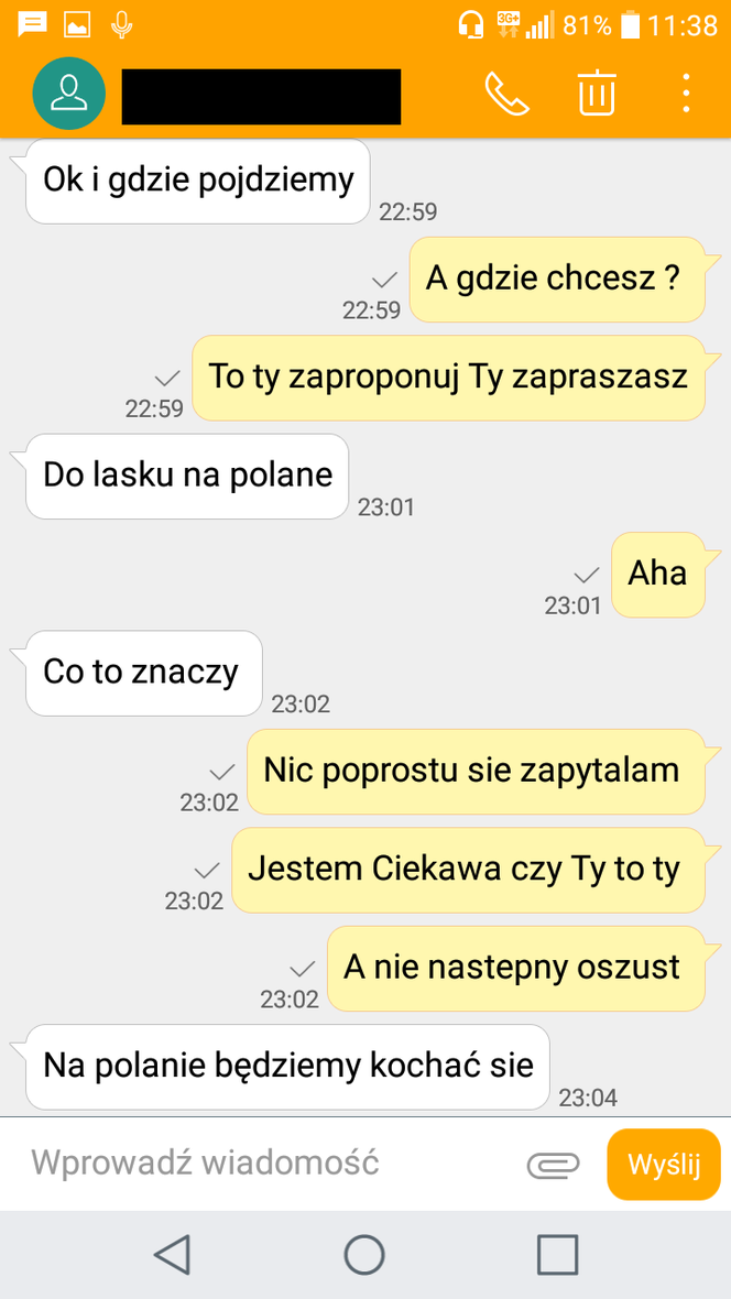 Białystok. Zapis SMS rozmowy z pedofilem zatrzymanym na ul. Warszawskiej