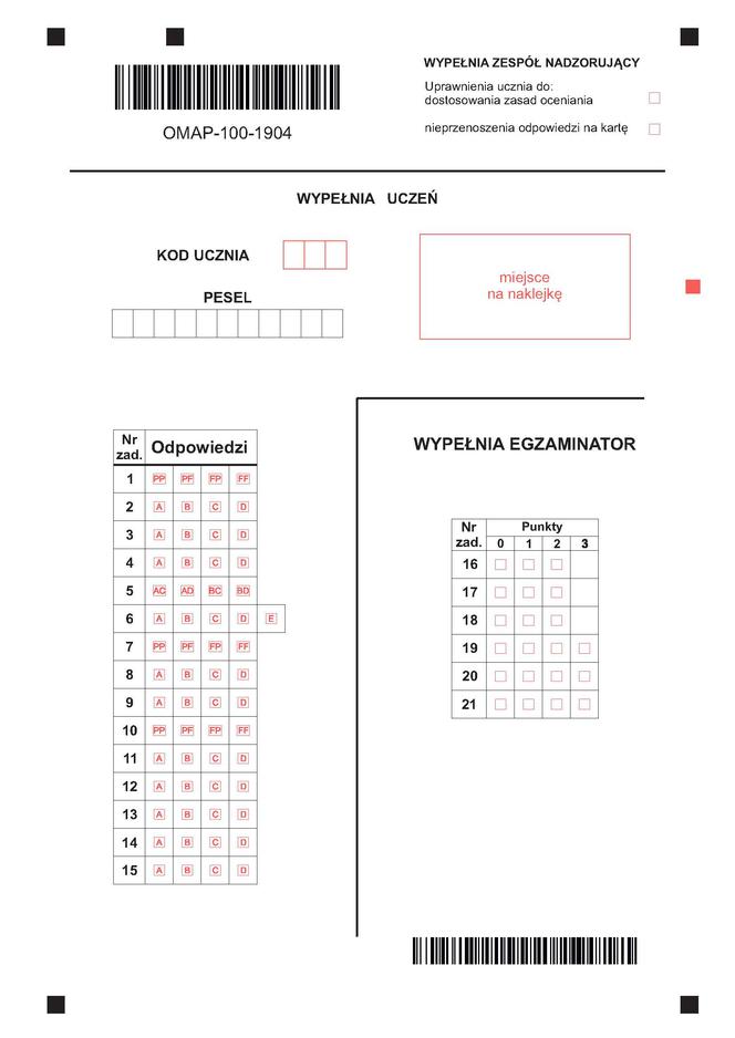 Egzamin ósmoklasisty 2019 - matematyka
