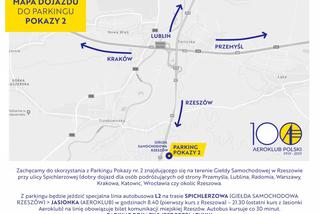 Parkingi podczas pokazów lotniczych w Jasionce